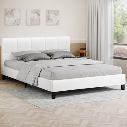 Adelaide Faux Leather Bed Frame White