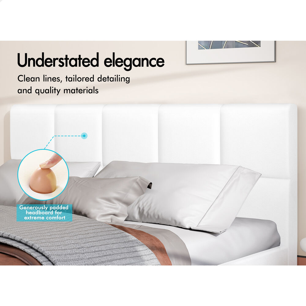 Adelaide Faux Leather Bed Frame White