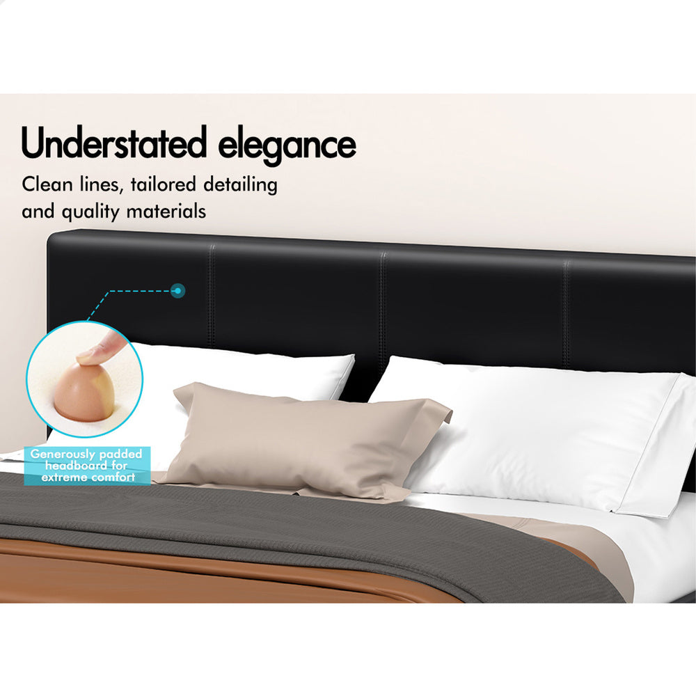 Houston Faux Leather Gas Lift Bed Black