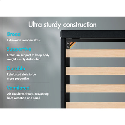 Houston Faux Leather Gas Lift Bed Black