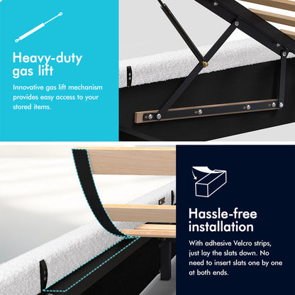 Houston Boucle Gas Lift Bed