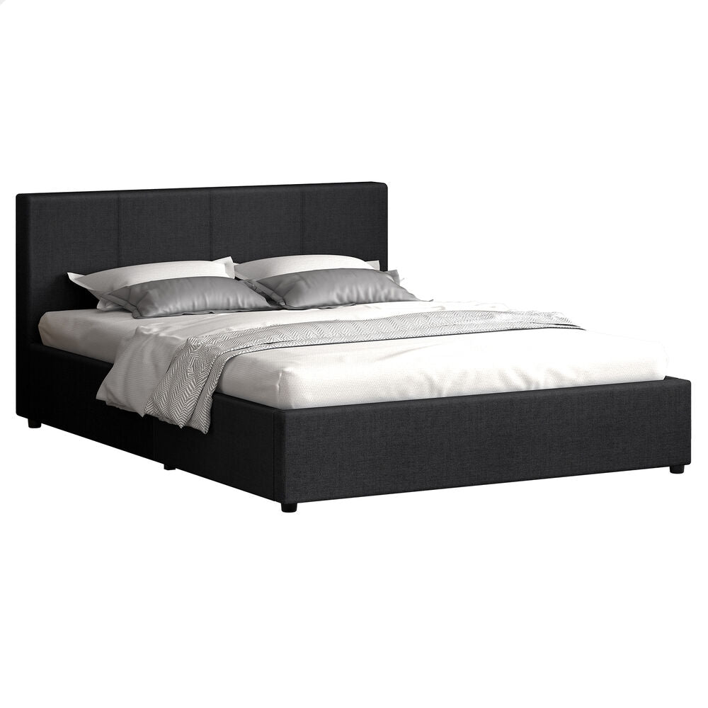 Houston Upholstered Gas Lift Bed Charcoal