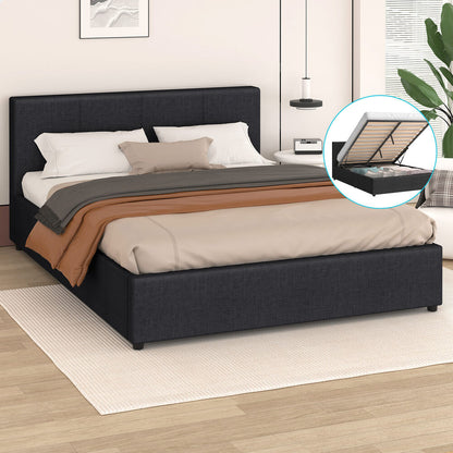 Houston Upholstered Gas Lift Bed Charcoal