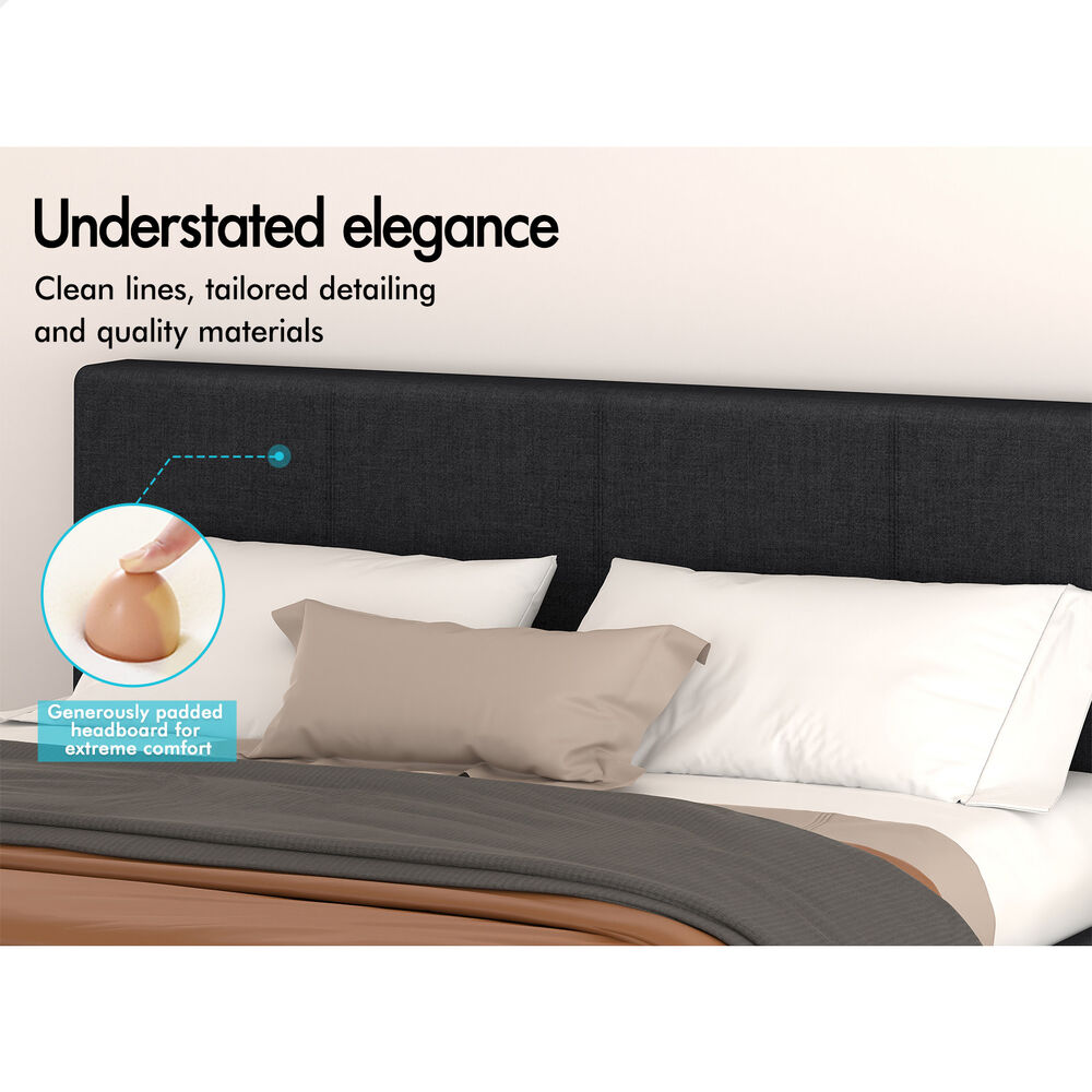 Houston Upholstered Gas Lift Bed Charcoal