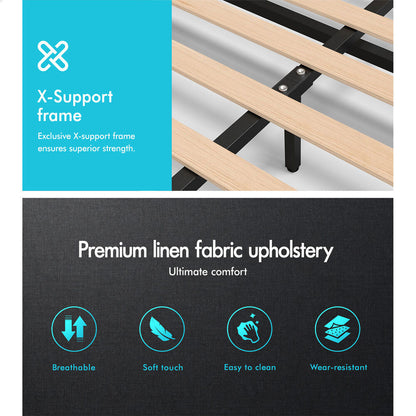 Houston Upholstered Gas Lift Bed Charcoal