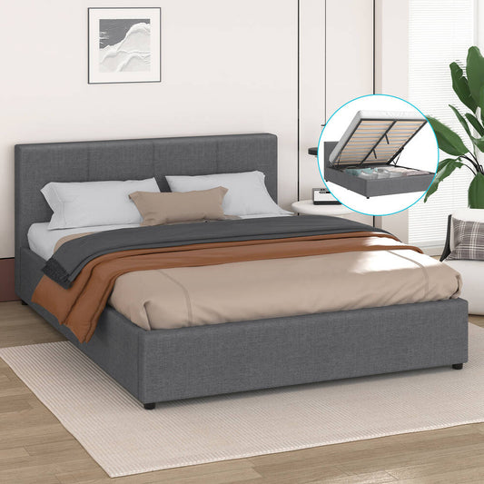 Houston Upholstered Gas Lift Bed Grey