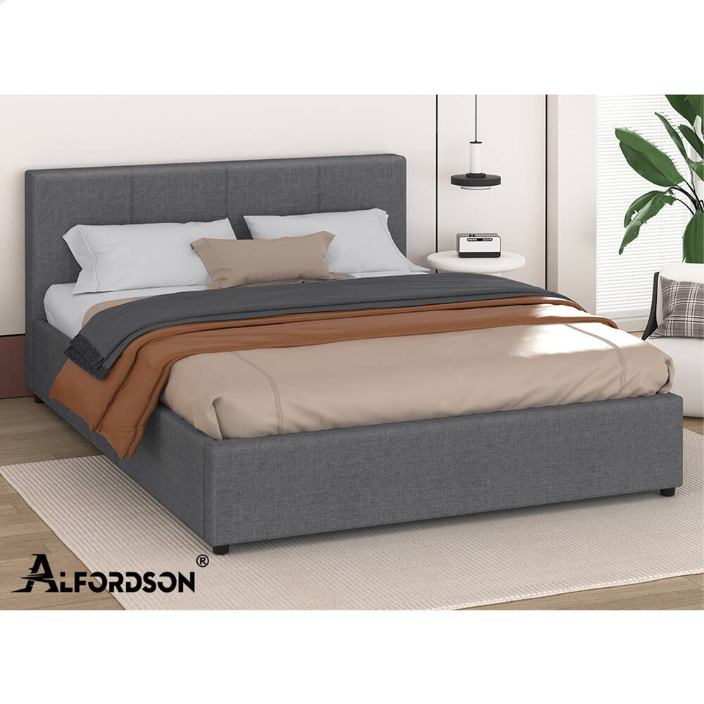 Houston Upholstered Gas Lift Bed Grey