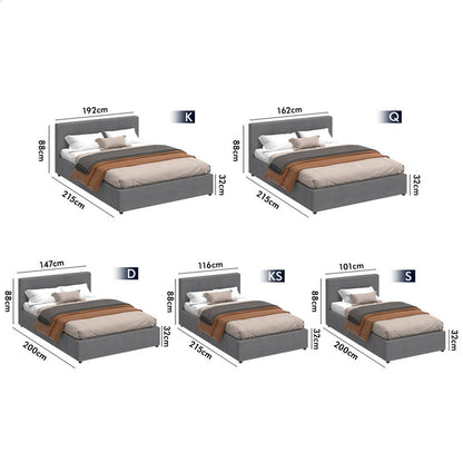 Houston Upholstered Gas Lift Bed Grey