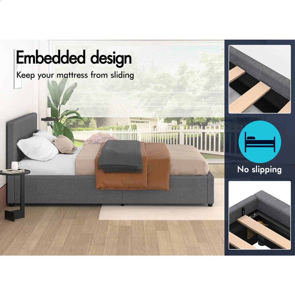 Houston Upholstered Gas Lift Bed Grey