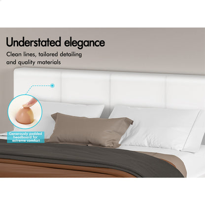 Houston Faux Leather Gas Lift Bed White