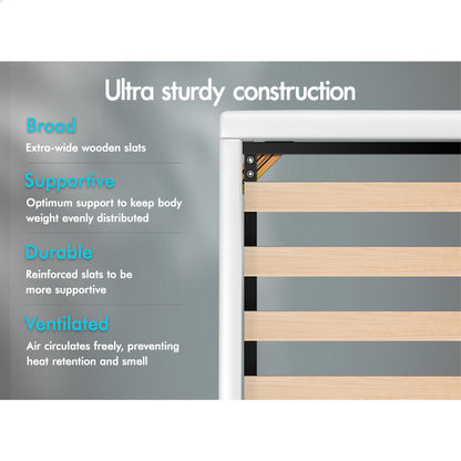 Houston Faux Leather Gas Lift Bed White