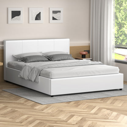 Houston Faux Leather Gas Lift Bed White