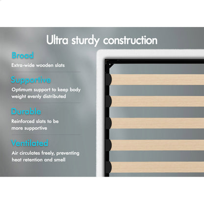 White Aurora Boucle Gas Lift Bed