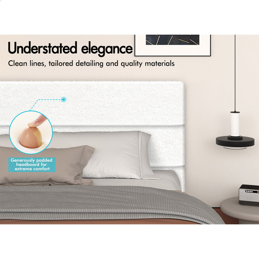 White Aurora Boucle Gas Lift Bed