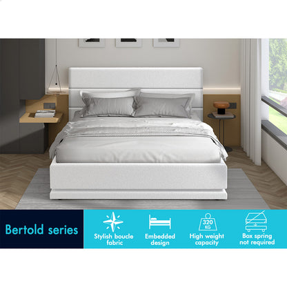 White Aurora Boucle Gas Lift Bed