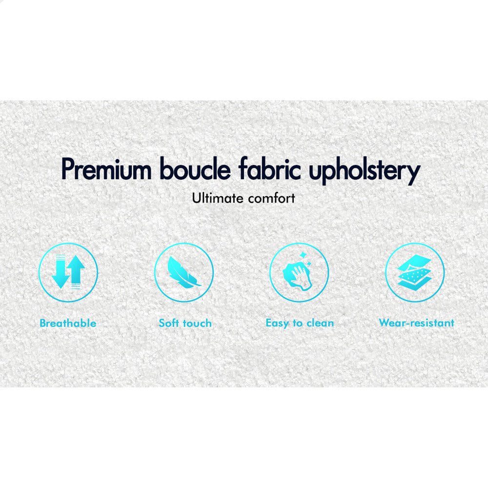 White Aurora Boucle Gas Lift Bed