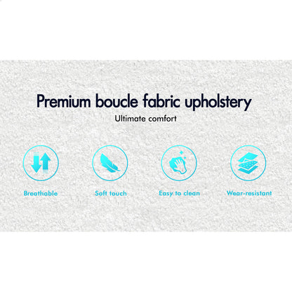 White Aurora Boucle Gas Lift Bed