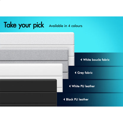 White Aurora Boucle Gas Lift Bed