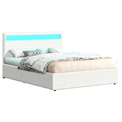 Caledon Boucle Gas Lift Bed Beige