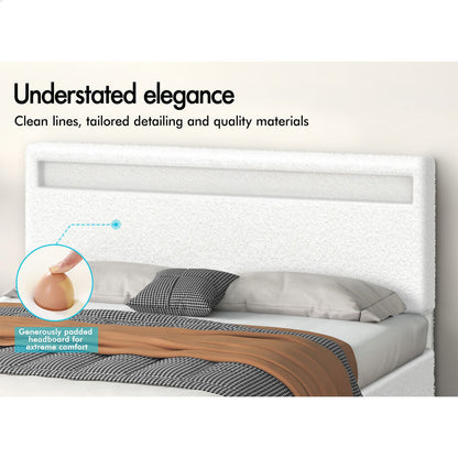 Caledon Boucle Gas Lift Bed Beige