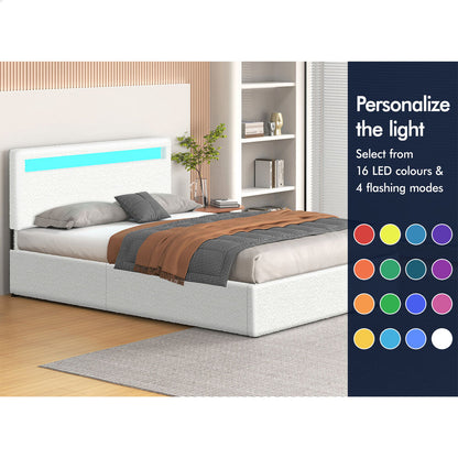 Caledon Boucle Gas Lift Bed Beige