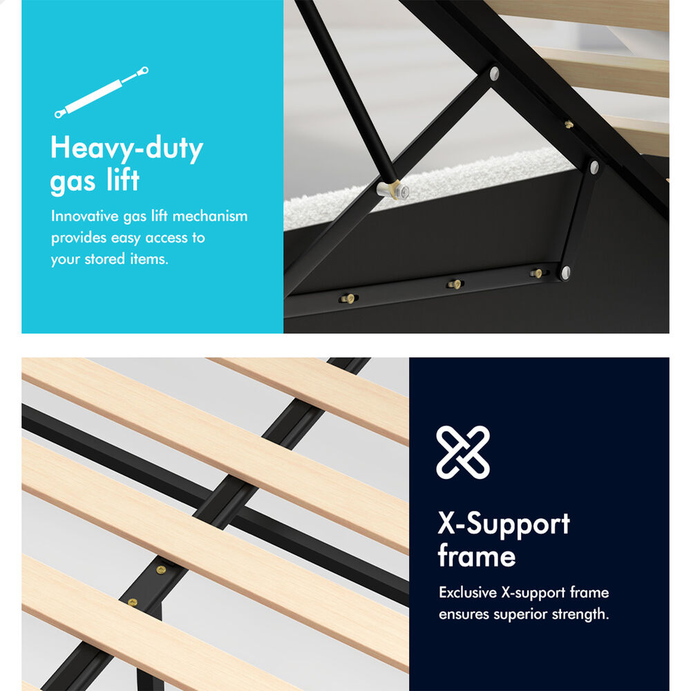 Caledon Boucle Gas Lift Bed Beige