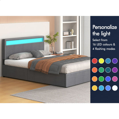 Caledon Upholstered Gas Lift Bed Grey