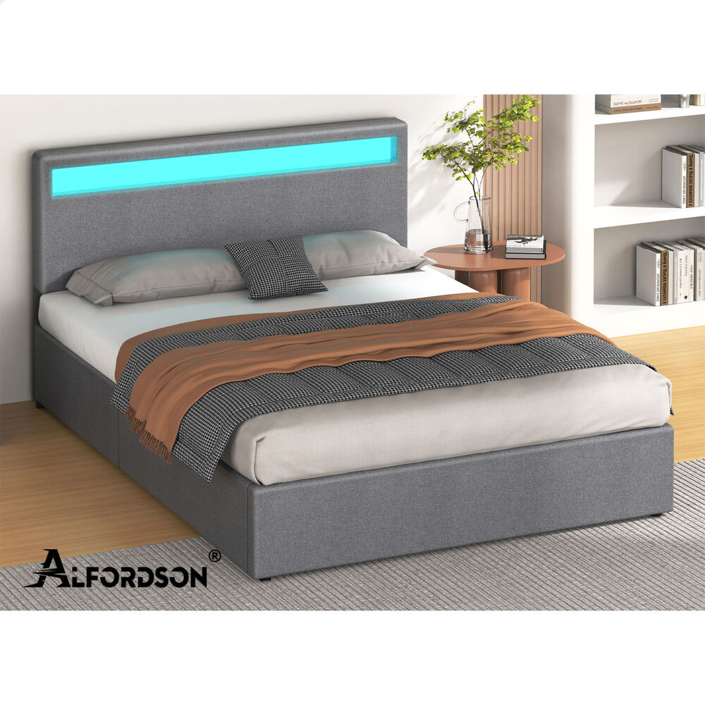 Caledon Upholstered Gas Lift Bed Grey