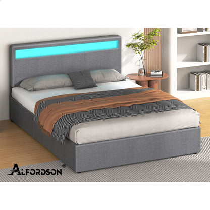 Caledon Upholstered Gas Lift Bed Grey