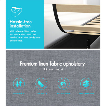 Caledon Upholstered Gas Lift Bed Grey