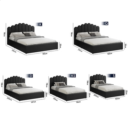 Roswell Faux Leather Gas Lift Bed Black