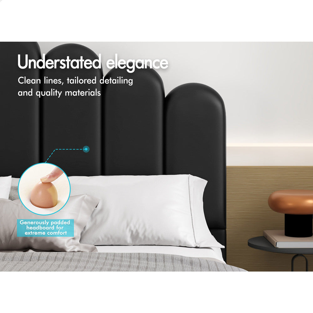 Roswell Faux Leather Gas Lift Bed Black