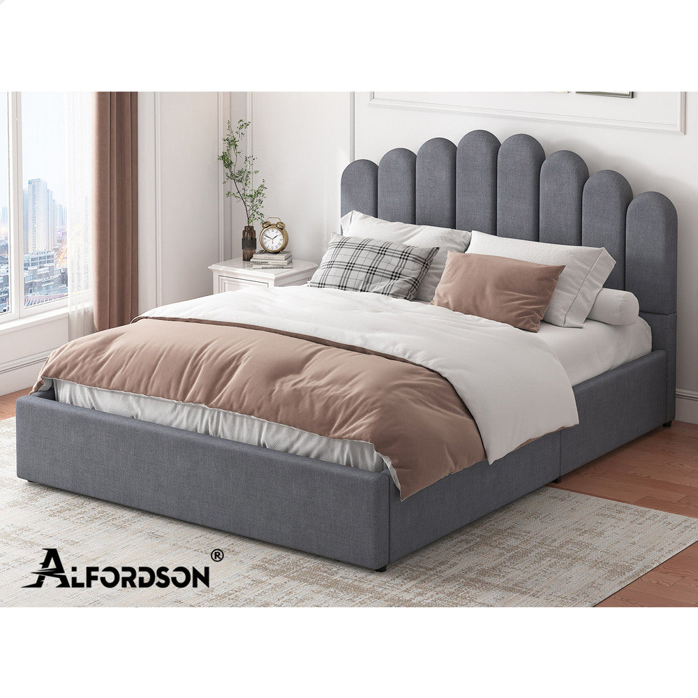Roswell Upholstered Gas Lift Bed Grey