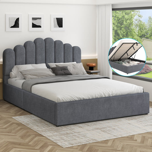 Roswell Upholstered Gas Lift Bed Grey