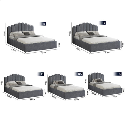 Roswell Upholstered Gas Lift Bed Grey