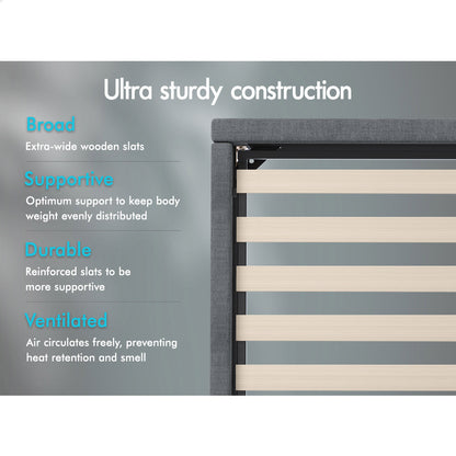 Roswell Upholstered Gas Lift Bed Grey