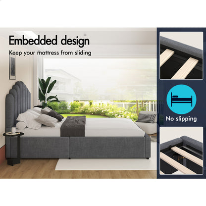 Roswell Upholstered Gas Lift Bed Grey