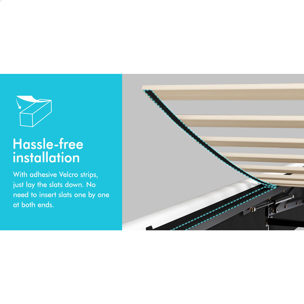 Roswell Faux Leather Gas Lift Bed White