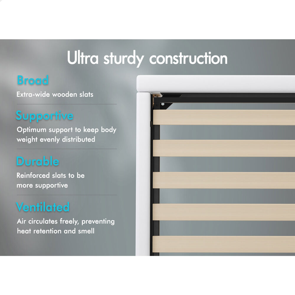 Roswell Faux Leather Gas Lift Bed White