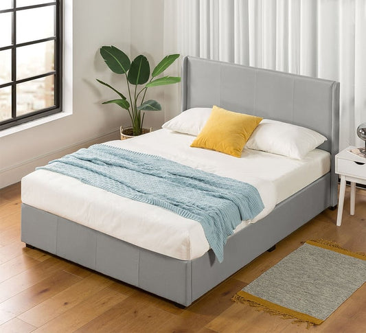 Maddon Gas Lift Bed Frame - Queen | Light Grey