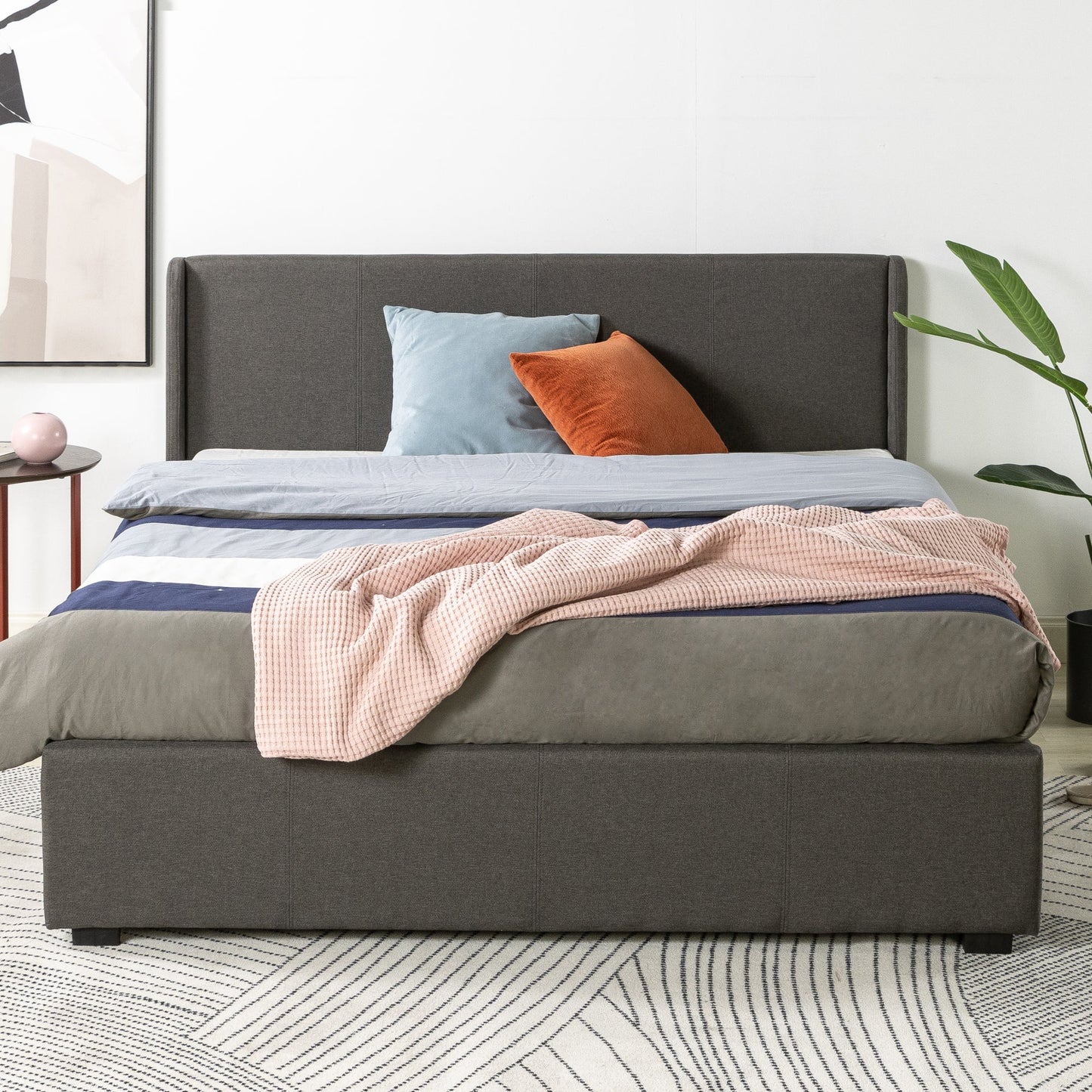 Maddon Gas Lift Bed Frame -  Queen | Dark Grey