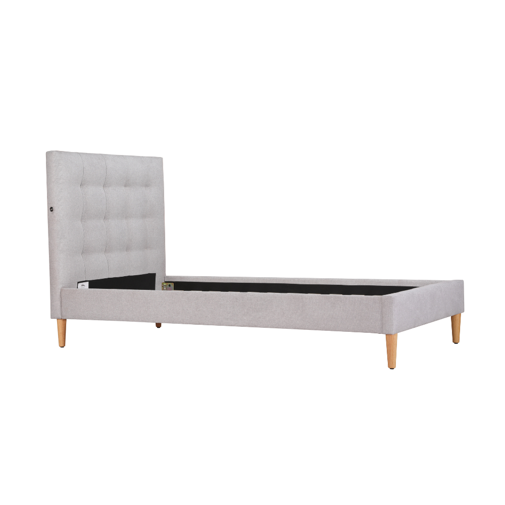 Mason Upholstered King Single Bed Frame With USB