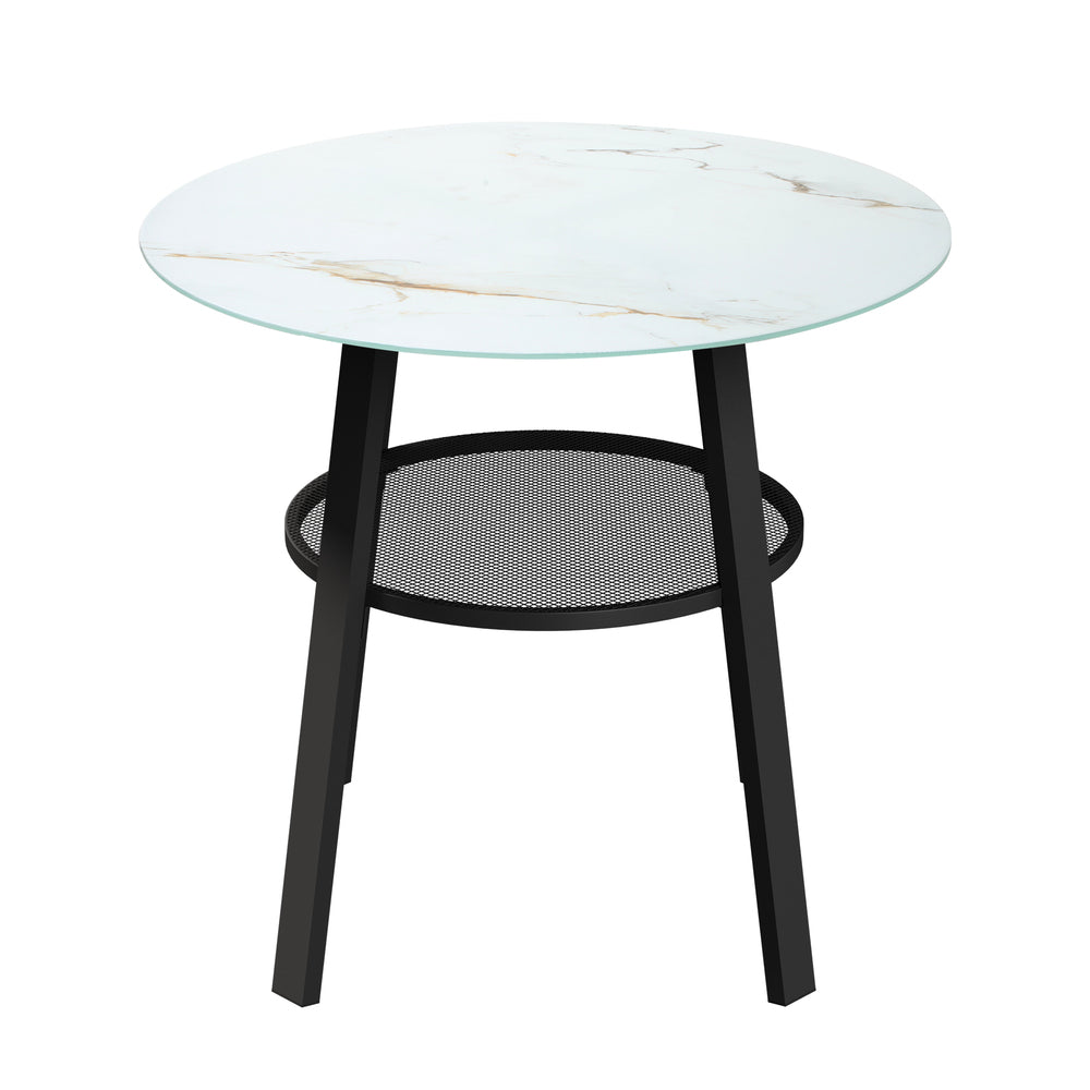 Amos Storage Shelf Dining Table Black