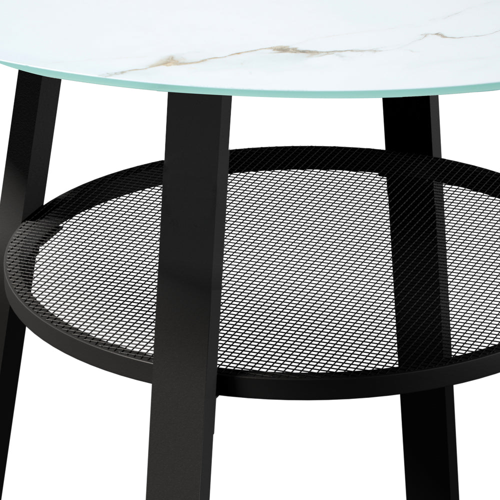 Amos Storage Shelf Dining Table Black