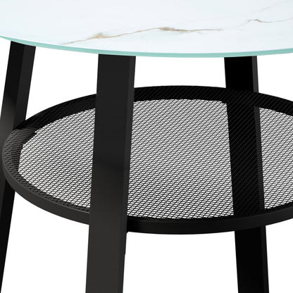 Amos Storage Shelf Dining Table Black