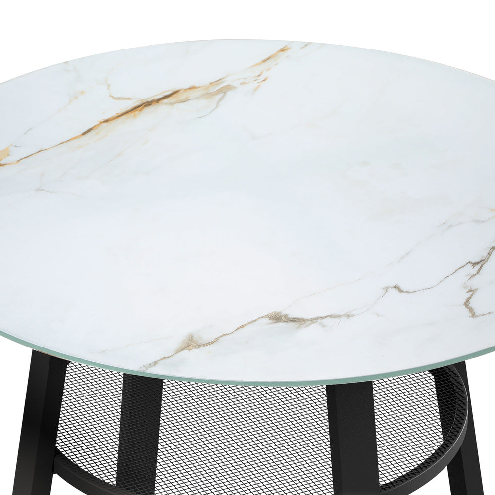 Amos Storage Shelf Dining Table Black