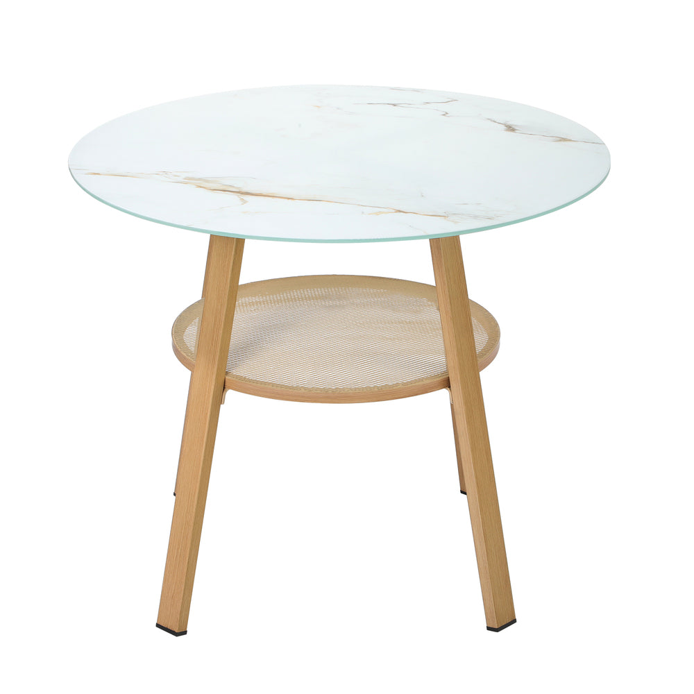 Amos Storage Shelf Dining Table Brown