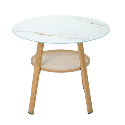 Amos Storage Shelf Dining Table Brown