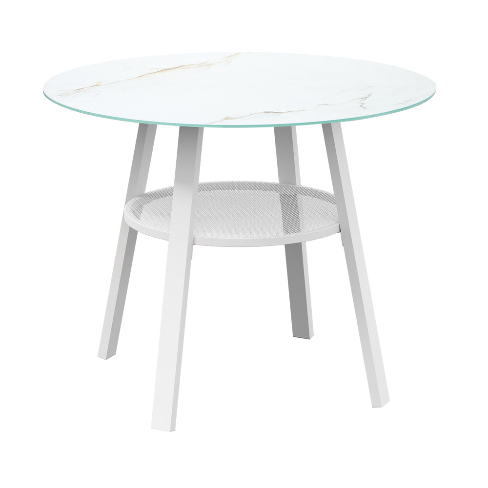Amos Storage Shelf Dining Table White