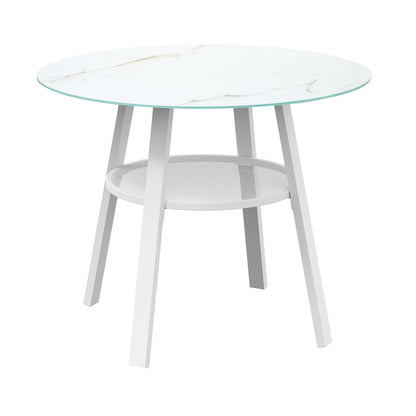Amos Storage Shelf Dining Table White